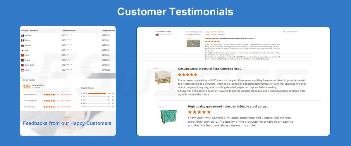 customer testimonials
